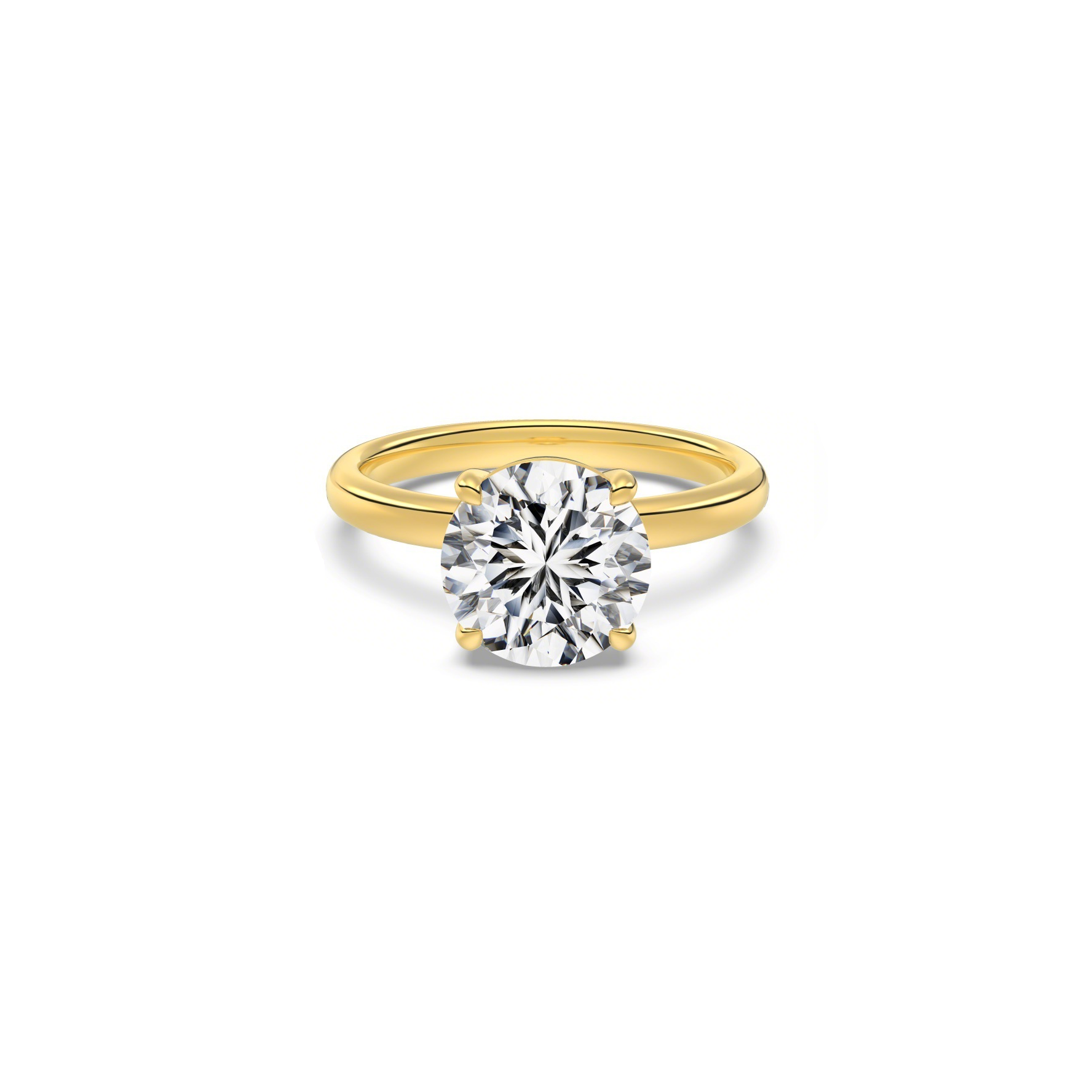 stunning gold round cut engagement ring
