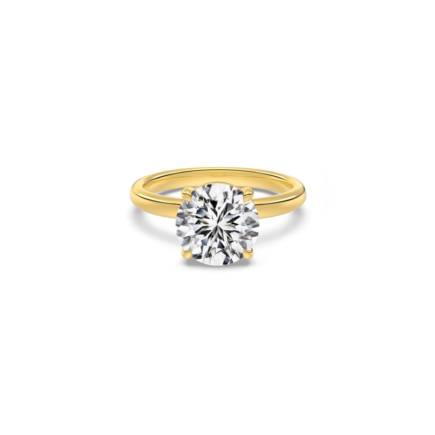 stunning gold round cut engagement ring