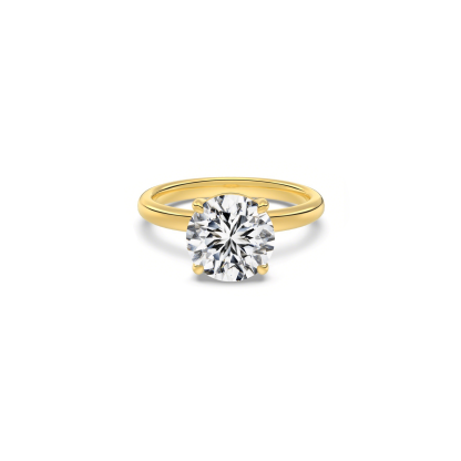 stunning gold round cut engagement ring