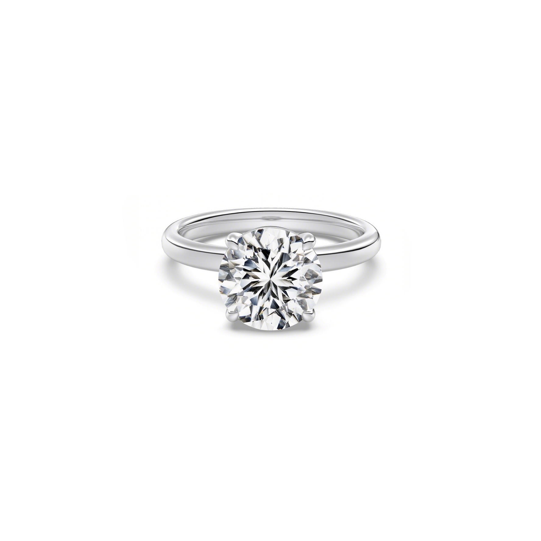 silver 3 carat round cut solitaire engagement ring