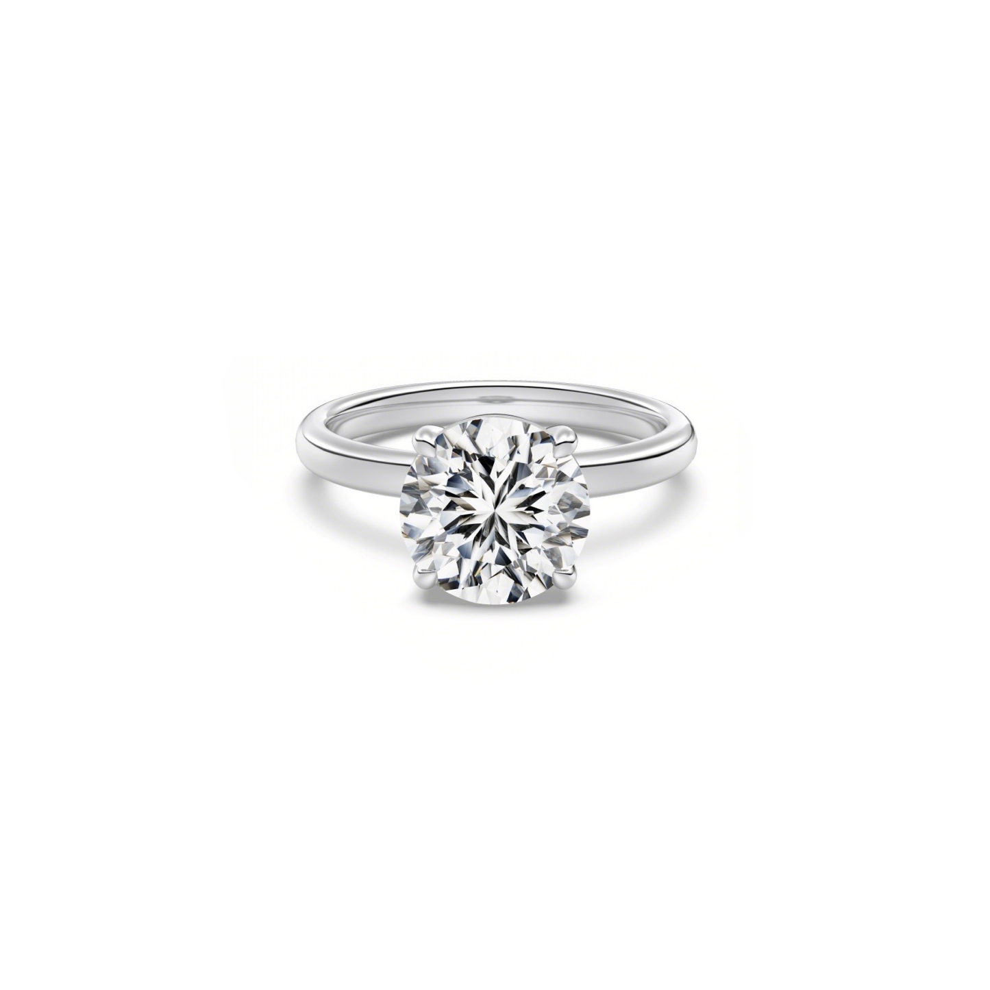 silver 3 carat round cut solitaire engagement ring