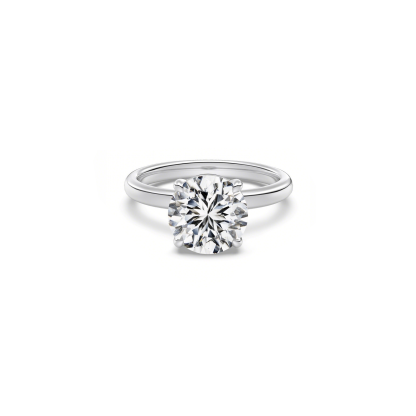 silver 3 carat round cut solitaire engagement ring