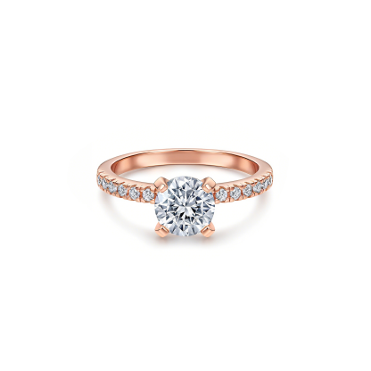 affordable round cut rose gold engagement ring