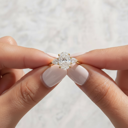 Stunning Silver Three-Stone Engagement Ring