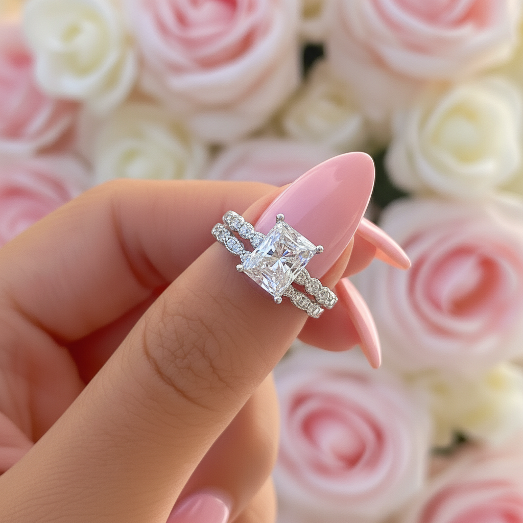 affordable radiant cut engagement ring