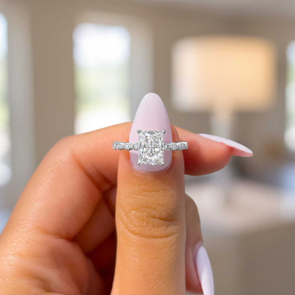 affordable radiant engagement ring