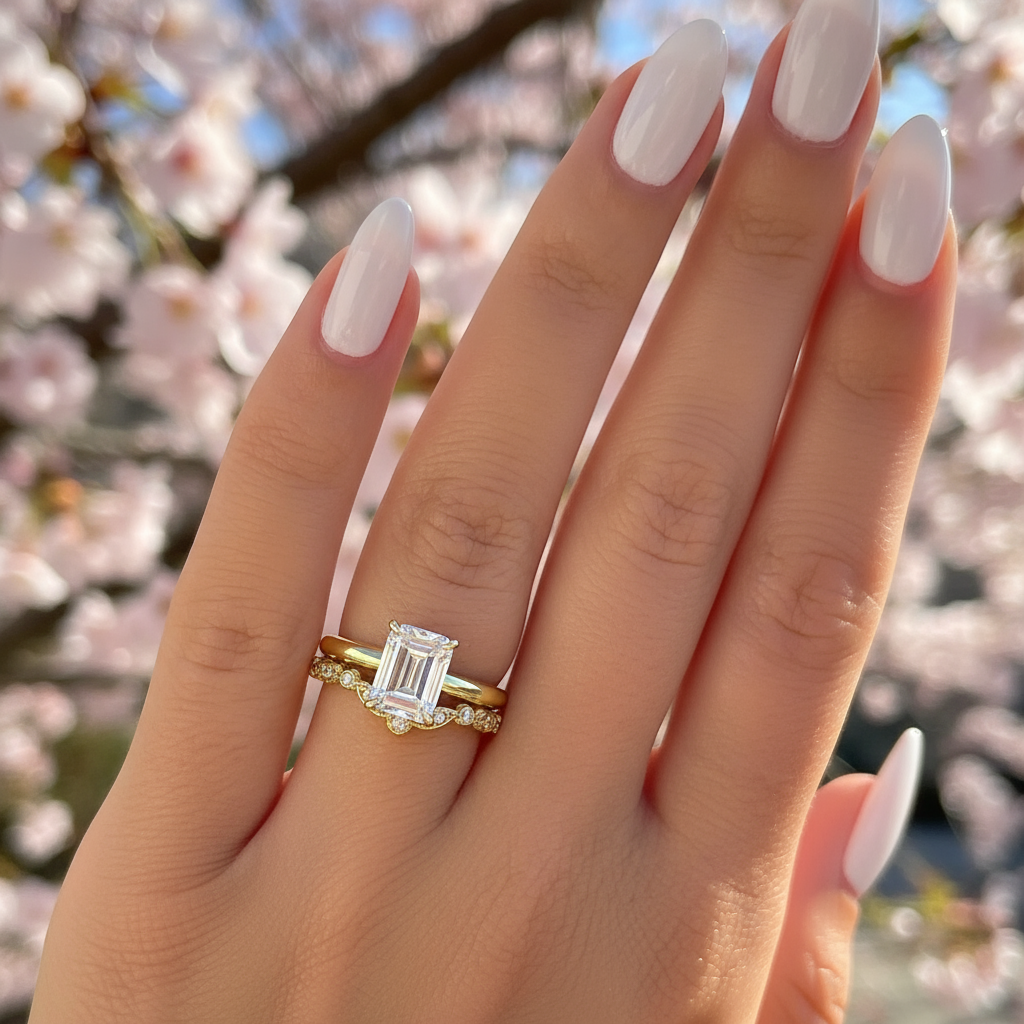 emerald cut solitaire engagement ring