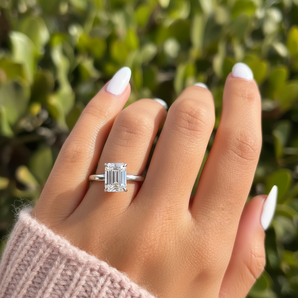 emerald cut solitaire engagement ring