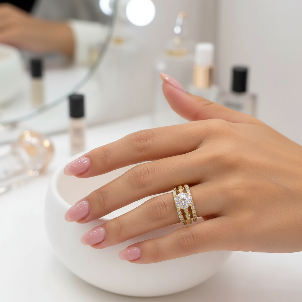 gold affordable round cut engagement ring