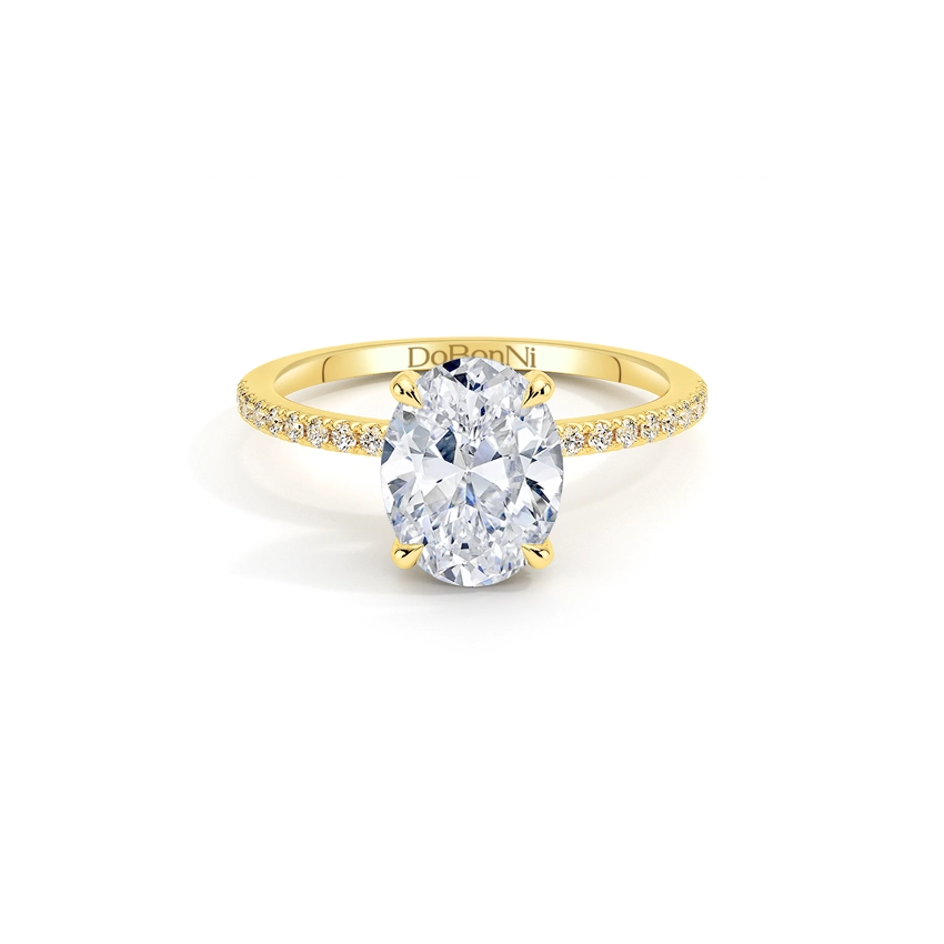 gold oval cut engagement ring