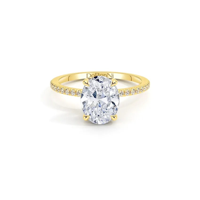 gold oval cut engagement ring