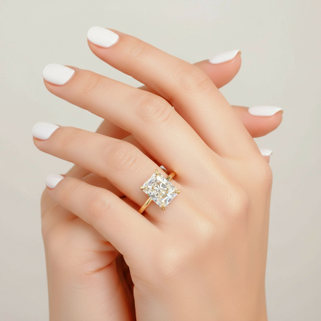 gold solitaire engagement ring