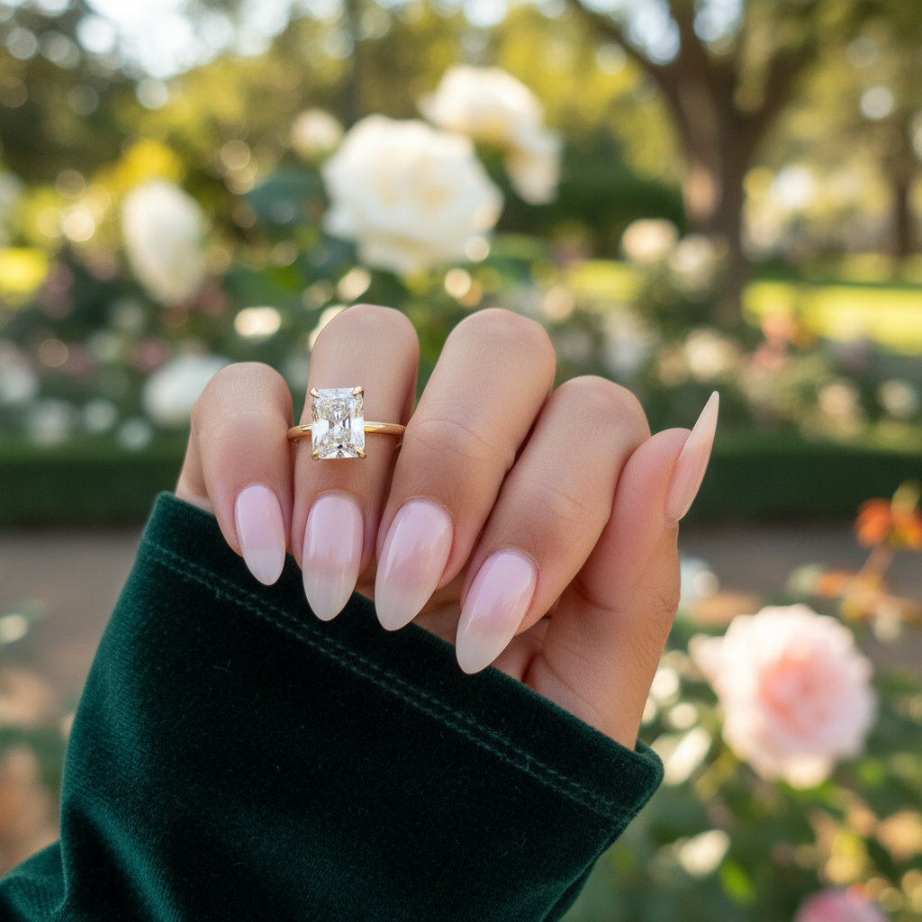 gold trendy affordable engagement ring set