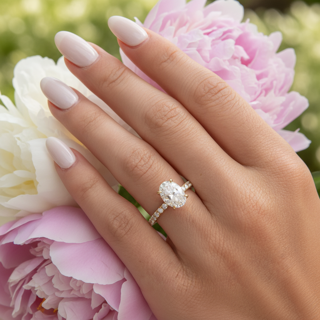 oval cut affordable 3 carat silver engagement ring