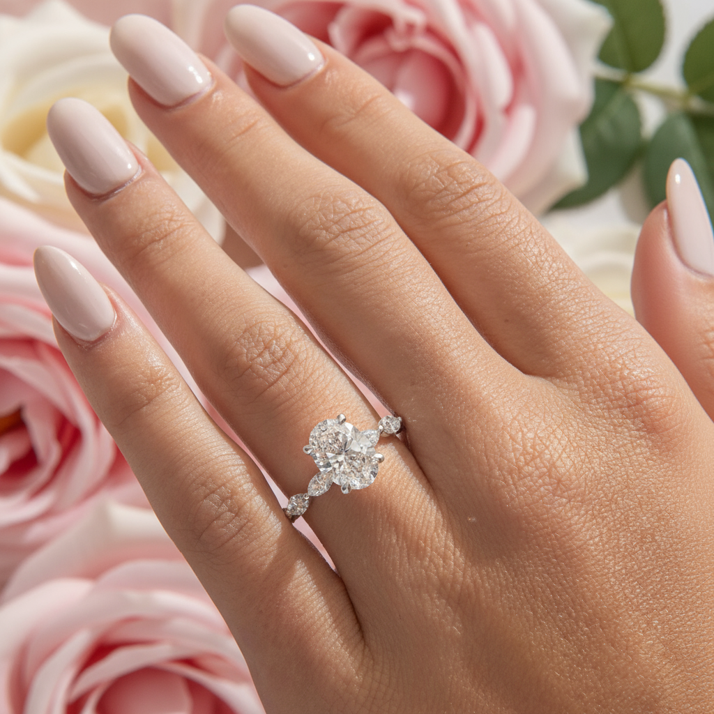 oval cut affordable 3 carat silver engagement ring