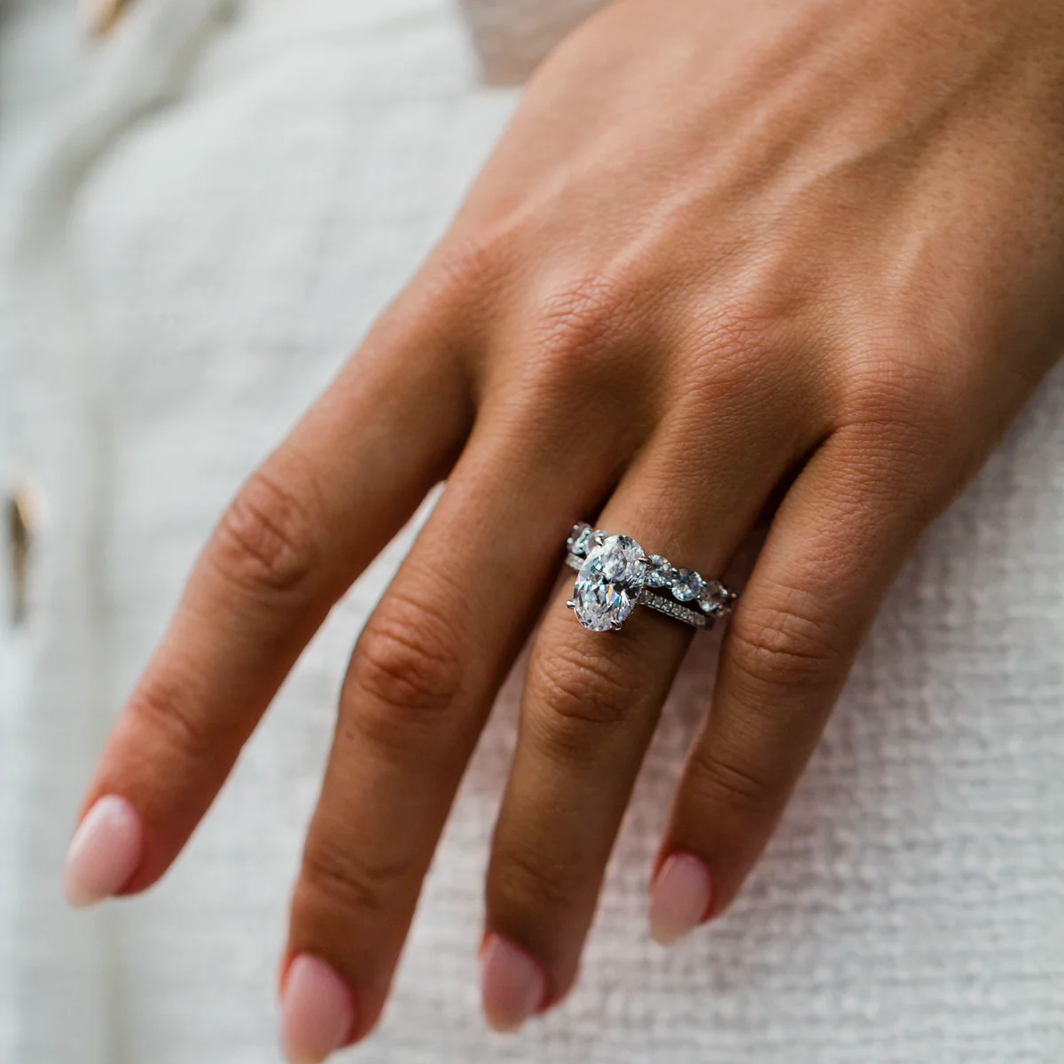 oval cut affordable 3carat silver engagement ring