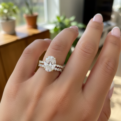 oval cut gold affordable oval wedding set