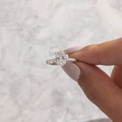 oval cut silver affordable engagement ring