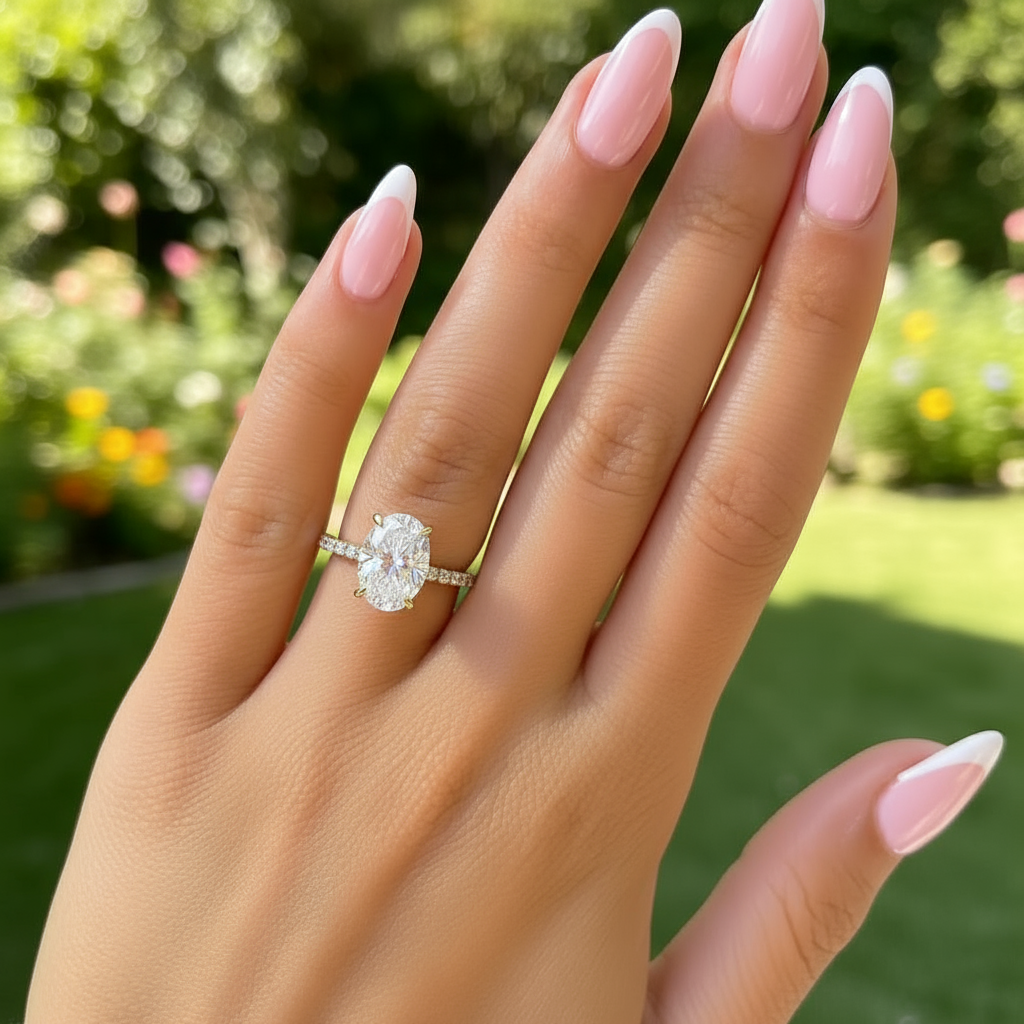 oval gold affordable oval wedding set