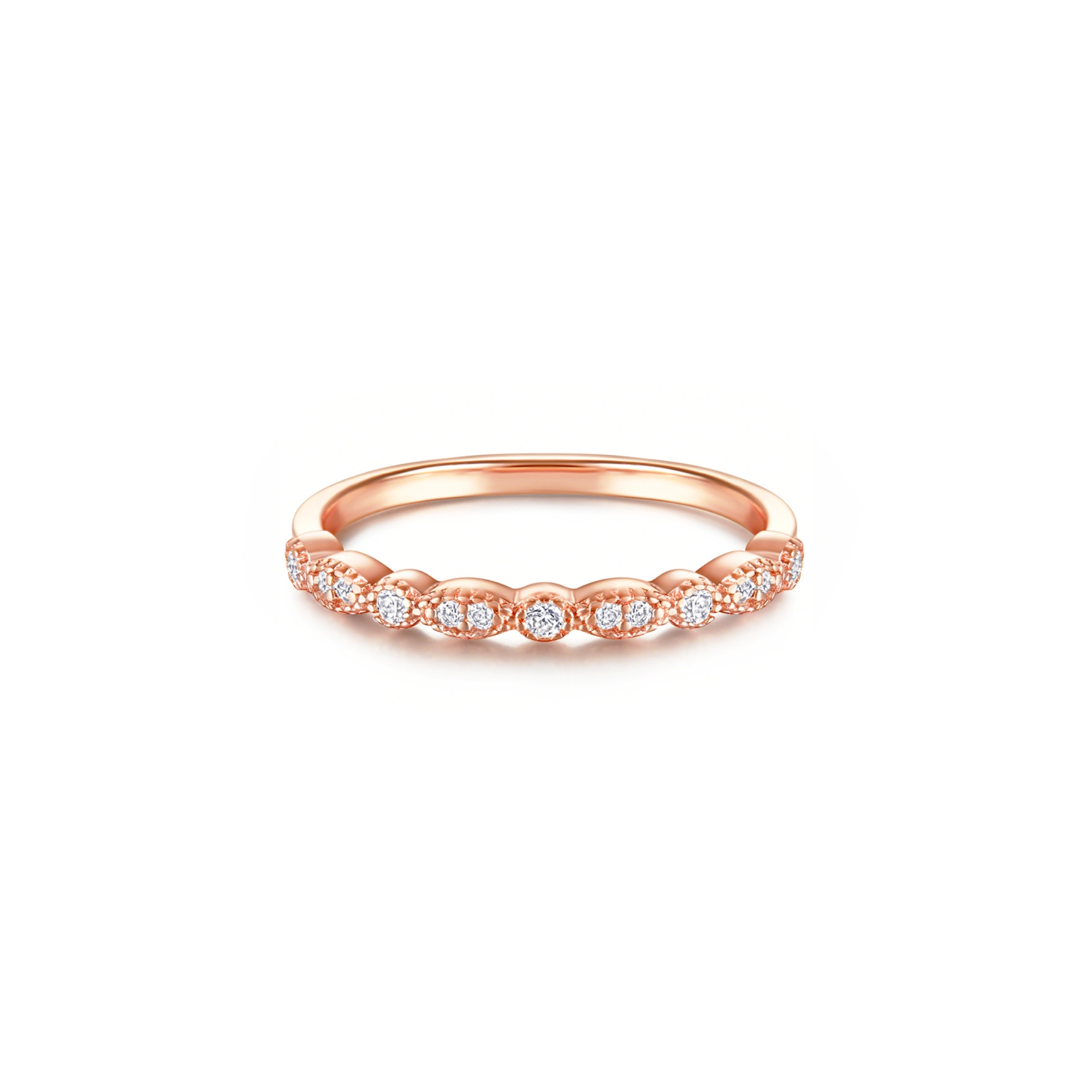 rose gold Wedding ring set