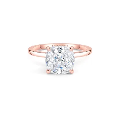 rose gold cushion cut engagement ring