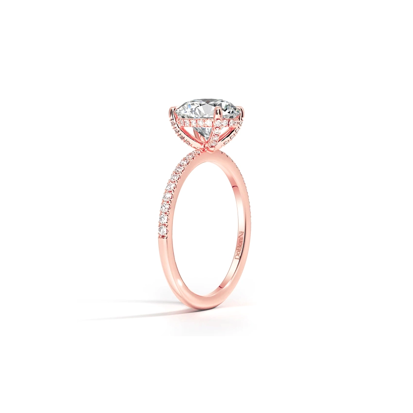 rose gold oval cut engagement ring
