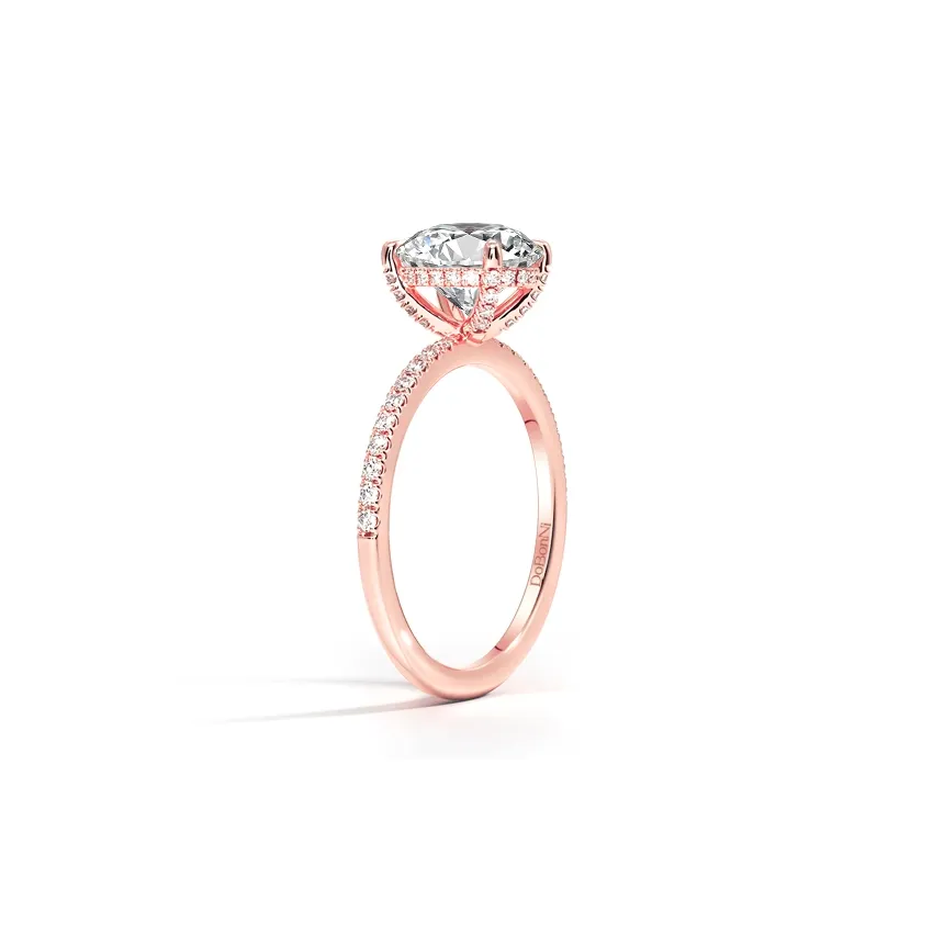 rose gold oval cut engagement ring