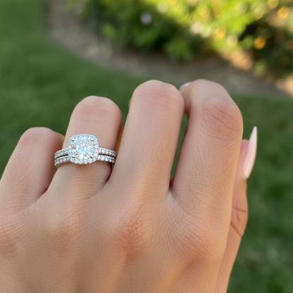 silver affordable charming wedding ring set