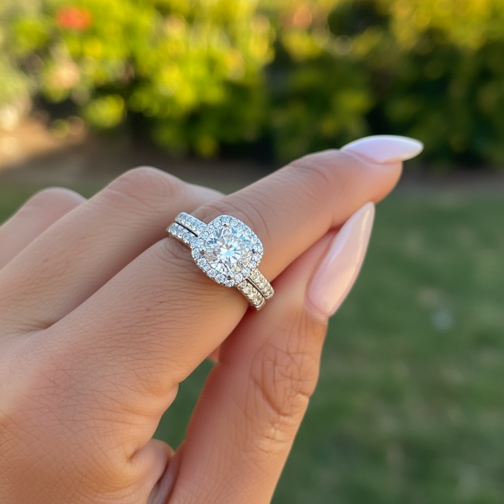 silver affordable stunning wedding ring set