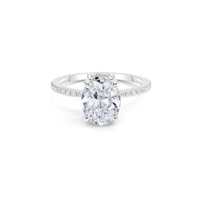 silver oval cut engagement ring