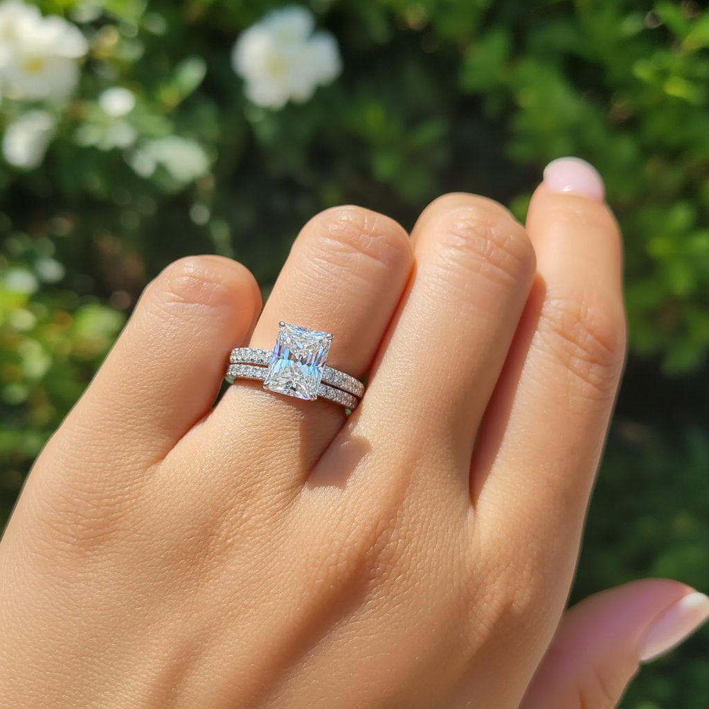 silver setting engagement ring