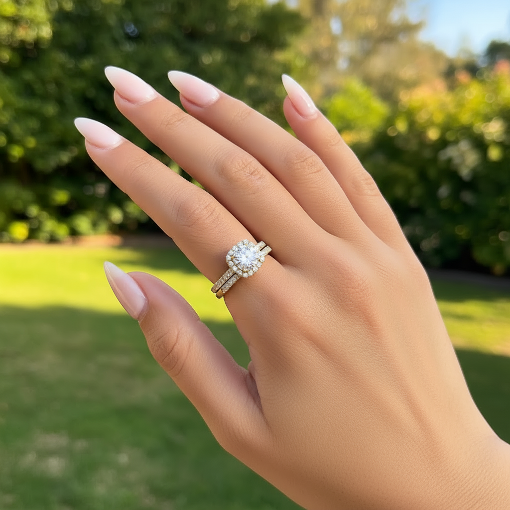 stunning cushion cut wedding ring sets