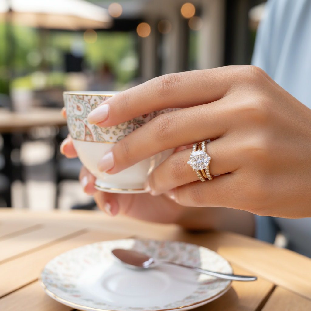 stunning gold engagement Ring