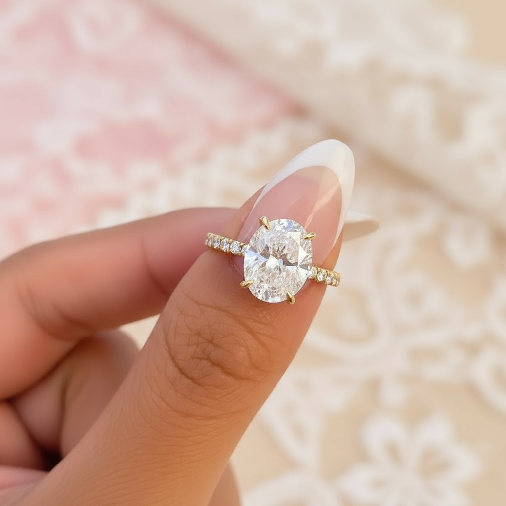 stunning gold oval cut engagement ring