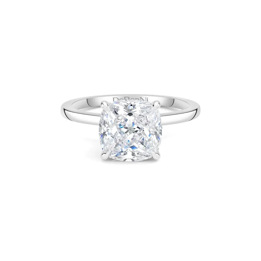 stunning silver cushion cut engagement ring