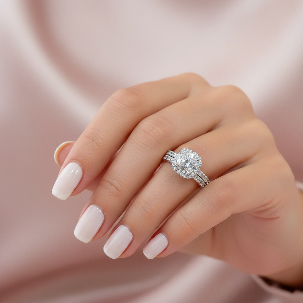 stunning silver wedding ring set