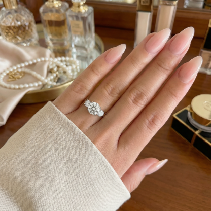 trinity silver engagement setting