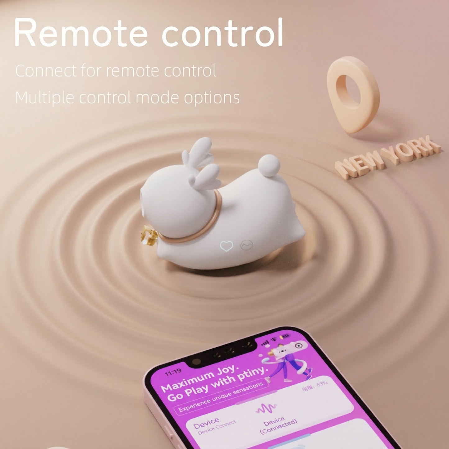 App Control Rabbit Vibrator Elk Glow Dual-Stim Night Light Sex Toy with UV Sanitize Mode