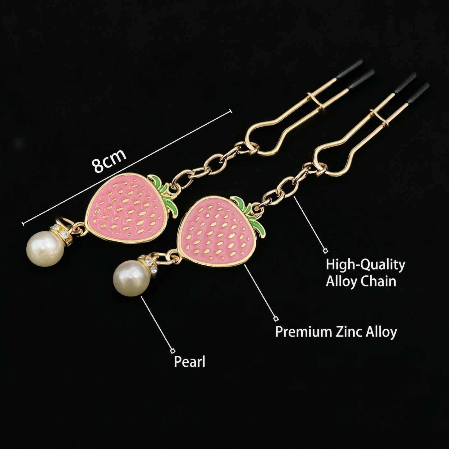 Cute Strawberry Nipple Clamps With Adjustable Dual Clip Design - image 14