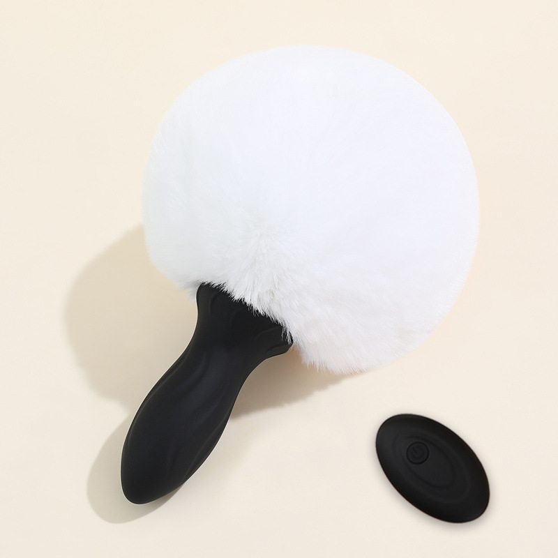Sexy Bunny Tail Vibrating Silicone Anal Plug -WeLovePlugs