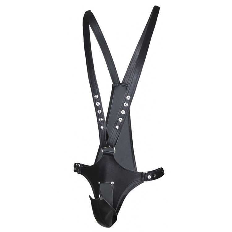 ObeyMe Faux SM Leather Bondage Male Lingerie Harness
