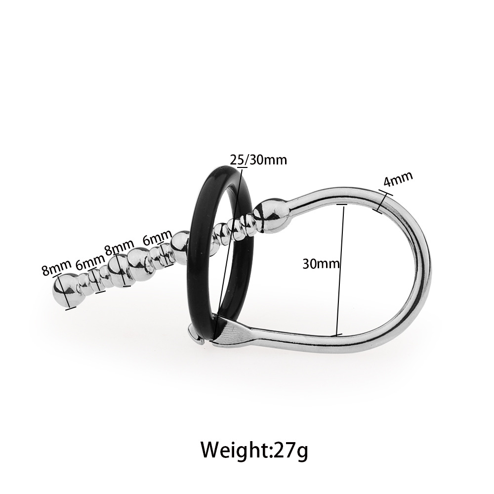7 Styles Stainless Steel Urethral Sounding with Silicone Cock Ring -WeLovePlugs