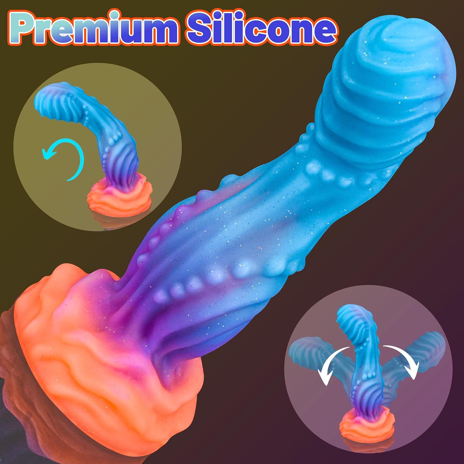Luminous Fantasy Knot Silicone Dildo – 8 Inches - image 5