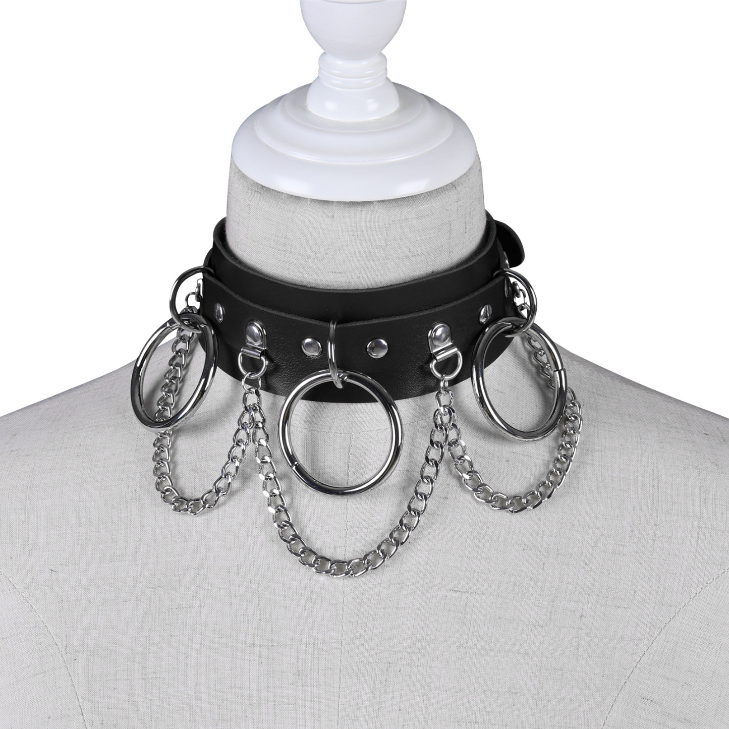 Unisex Punk PU Leather Rock SM Choker-WeLovePlugs