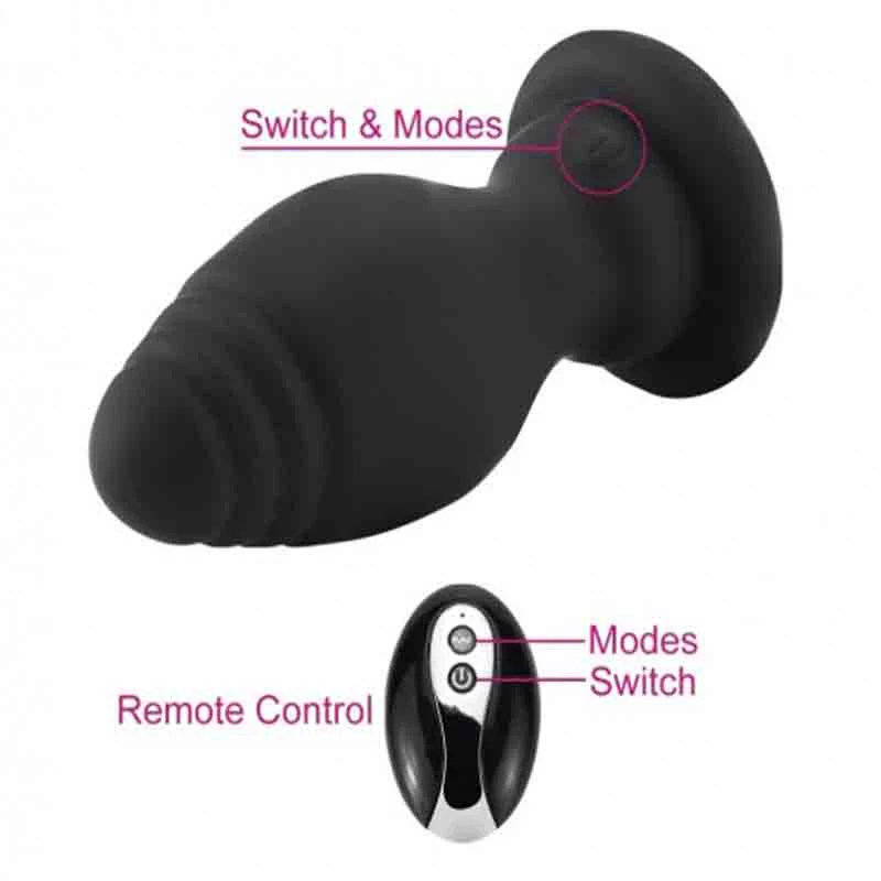 Thick Fox Tail Silicone Vibrating Butt Plug with Remote-WeLovePlugs