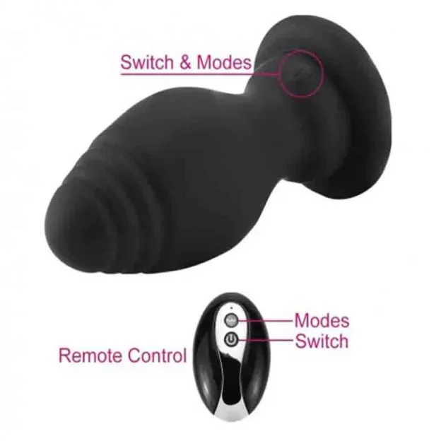 Thick Fox Tail Silicone Vibrating Butt Plug with Remote-WeLovePlugs