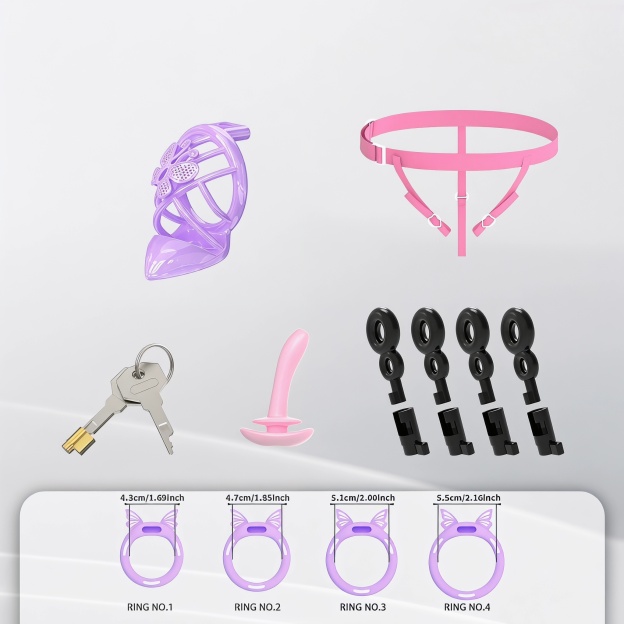Invisible Butterfly Chastity Cage - Purple - S - image 2
