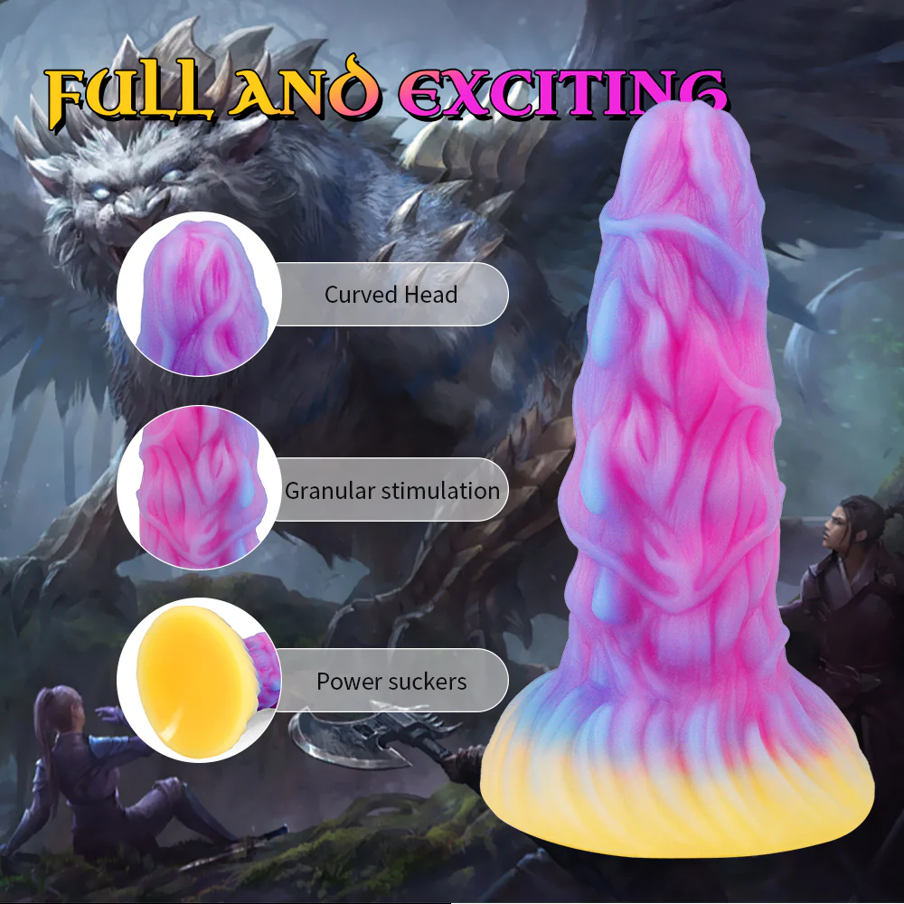 7.08'' Fantasy Monster Dildo with Multi-Texture Design & Glow-in-the-Dark Effect - image 2