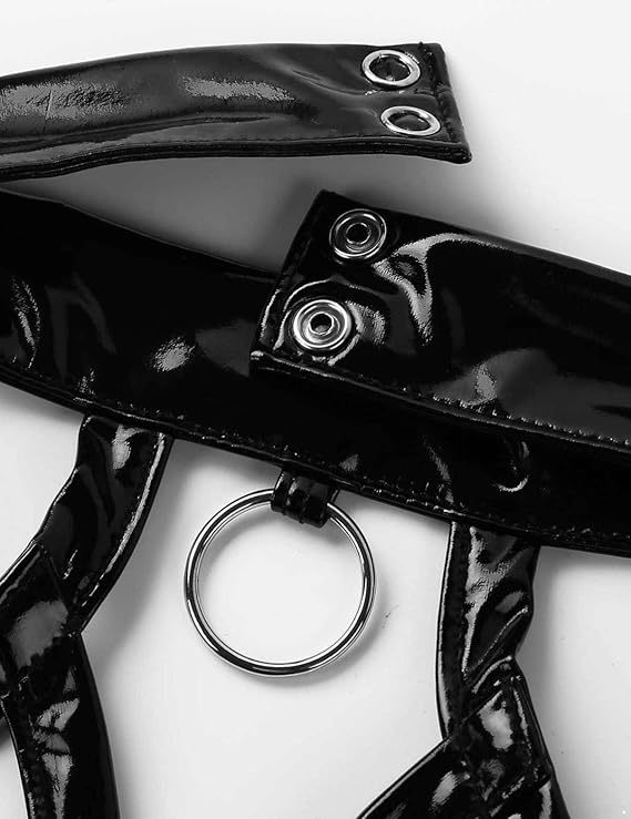 Sultry Wet-Look Patent Leather Bodysuit Lingerie-WeLovePlugs