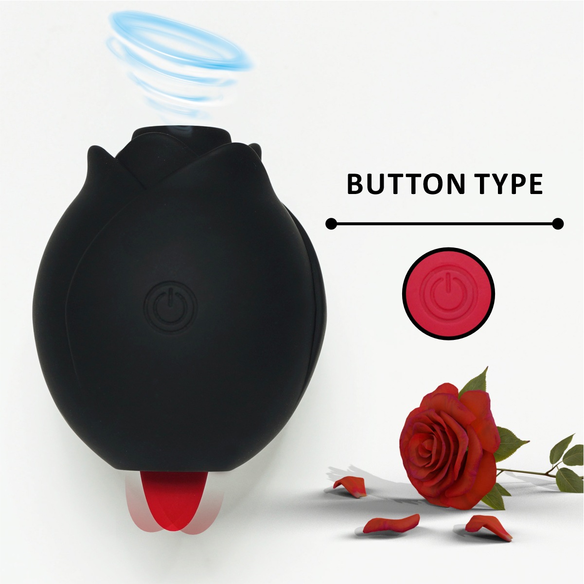14 Modes Rose Vibrator - Button Control - Black - image 8